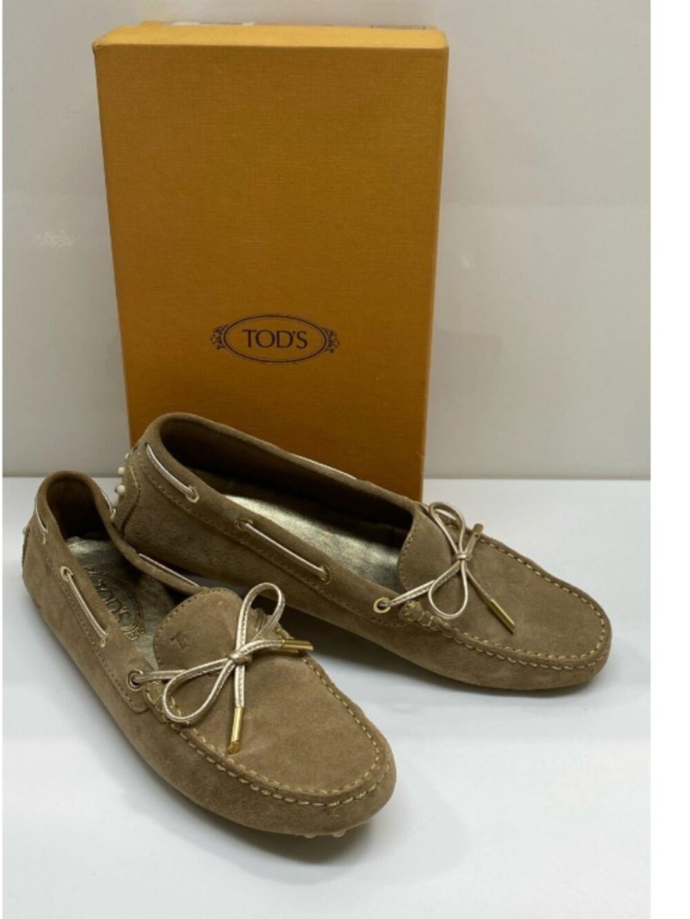 Tods Gommino Eye Lace Mocassin Suede Loafers Tobacco Brown Box 41 US 11